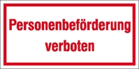 Modellbeispiel: Hinweisschild zur Betriebskennzeichnung Personenbeförderung verboten (Art. 21.5993)