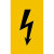 Spannungszeichen (schwarzer Blitz) Warnschild, selbstkl. Folie, 3,70x7,40cm