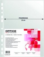 Koszulki groszkowe Office Products, poszerzane, A4, 90 µm, 50 sztuk, transparentny
