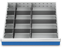 Metalleinteilung 11-teilig für R 24-24 für Schubladennutzmaß 147BLH100