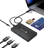 TECHLY 367270 LECTEUR DE MÉMOIRE SD/TF SMART CARD AVEC HUB 3 PORTS USB NOIR IUSB-CARD-AC582