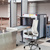 Arbeitsstuhl / Counterstuhl ASPEN WORK W Netzstoff transparent / Sitz Stoff grau hjh OFFICE