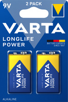 Varta Batterie Alkaline, E-Block, 6LR61, 9V Longlife Power, Retail Blister (2-Pack)