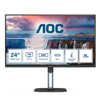 AOC V5 24V5C/BK számítógép monitor 60,5 cm (23.8") 1920 x 1080 pixelek Full HD LED Fekete