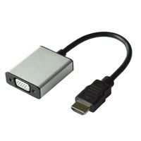 ROLINE 12.99.3119 adaptador de cable de vídeo 0,15 m HDMI tipo A (Estándar) VGA (D-Sub) + 3,5mm Negro, Plata