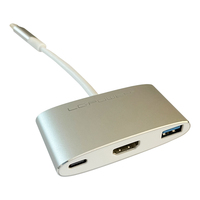 LC-Power LC-HUB-C-MULTI-4 stacja dokująca USB 3.2 Gen 1 (3.1 Gen 1) Type-C Srebrny, Biały