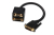 Digitus DVI-I Y-splitter cable, DVI(24+5) - DVI(24+5)+HD15 cable DVI 0,2 m Negro
