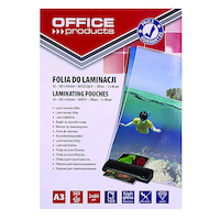 Folia do laminowania OFFICE PRODUCTS, A3, 2x80mikr., błyszcząca, 100szt., transparentna