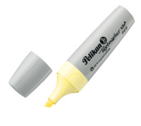 Textmarker Pelikan Textmarker 490® eco, 10 Stück in FS, Pastell-Gelb. Kappenmodell, Farbe des Schaftes: Grau, Farbe: Pastell