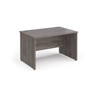 Maestro 25 straight desk 1200mm x 800mm - grey oak top with panel end leg