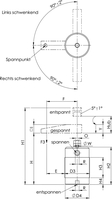 6829EL-50 Schwenkspanner, pneumatisch, Einschraubversion