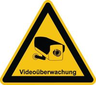 Videokennzeichnung - Videoüberwachung, Gelb/Schwarz, 10 cm, Aluminium