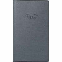 Taschenkalender 751 8,7x15,3cm 1 Monat/2 Seiten Kunststoffeinband silberfarben 2025