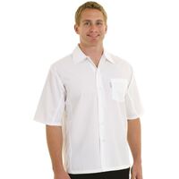 Chef Works Cool Vent Chefs Shirt in White - Panels - Short Sleeves - XL