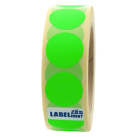 Markierungspunkte Ø 30 mm, leuchtgrün, 1.000 runde Etiketten auf 1 Rolle(n), 3 Zoll (76,2 mm) Kern, Papierpunkte permanent, Verschlussetiketten