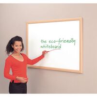 Eco-friendly whiteboard with aluminium effect frame - 900 x 600mm