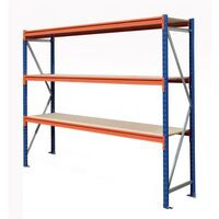 Heavy duty wide span racking with chipboard shelves - 500kg - Starter bays with chipboard shelves