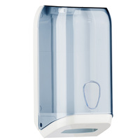 Dispenser di carta igienica in fogli - 15,8x13x30,7 cm - trasparente/bianco - Mar Plast