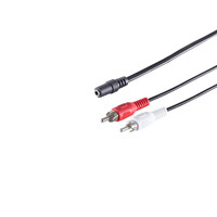 Klinke Cinch Kabel-Klinkenkupplung 3,5mm Stereo auf 2 Cinchstecker, 1,5m