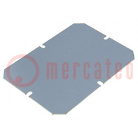 Mounting plate; zinc-plated steel; W: 140mm; L: 100mm; Thk: 1.5mm