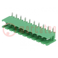 Pluggable terminal block; 5mm; ways: 10; angled 90°; socket; male