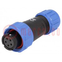 Prise mâle; SP13; femelle; PIN: 5; IP68; 4÷6,5mm; 5A; brasage; 180V