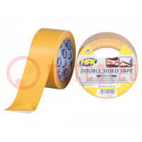 Tape: fixing; W: 50mm; L: 25m; Thk: 0.08mm; double-sided; white
