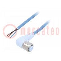 Connection lead; M12; PIN: 4; angled; 5m; plug; 250VAC; -40÷105°C