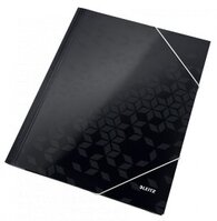 Teczka kartonowa z narożną gumką Leitz Wow, A4, 300g/m2, 3mm, czarny
