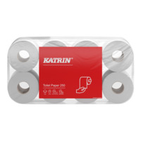 Produktabbildung - Toilettenpapier - Katrin Classic Toilet 250 ECO, weiß, 9,5 x 11,0 cm, 3-lagig