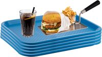 APS 4er-Set Fast Food Tablett, Serviertablett, 35 x 27 cm, blau