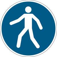 DURABLE registriertes Sicherheitskennzeichen "Fußgängerweg benutzen", selbstklebend zur Bodenanwendung