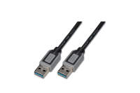 Digitus USB 3.0, USB A - USB A, 5 m cable USB USB 3.2 Gen 1 (3.1 Gen 1) Gris, Negro