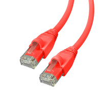 Videk Cat6 Booted UTP LSZH RJ45 to RJ45 Patch Cable Red 1Mtr