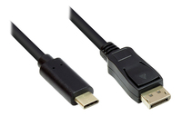 Alcasa GC-M0109 video kabel adapter 10 m USB Type-C DisplayPort Zwart