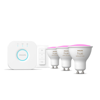 Philips Hue White and Color ambiance Kit de démarrage : 3 spots connectés GU10 + variateur