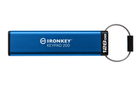 Kingston Technology IronKey Keypad 200 USB flash meghajtó 128 GB USB A típus 3.2 Gen 1 (3.1 Gen 1) Kék