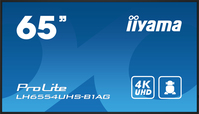 iiyama LH6554UHS-B1AG tartalomszolgáltató (signage) kijelző Laposképernyős digitális reklámtábla 165,1 cm (65") LCD Wi-Fi 500 cd/m² 4K Ultra HD Fekete Beépített processzor Andro...