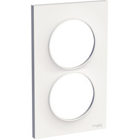 Odace Styl, plaque Blanc 2 postes verticaux entraxe 57mm (S520714)