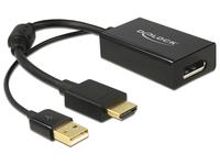 DELOCK HDMI Adapter A -> Displayport St/Bu +USB Strom 4K