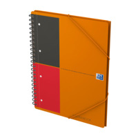 Oxford International A4+ Polypropylen doppelspiralgebundenes Meetingbook, liniert 6 mm, 80 Blatt, orange, SCRIBZEE® kompatibel
