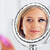 Relaxdays Kosmetikspiegel Vergrößerung, Schminkspiegel stehend, Make Up Spiegel rund, HBT: 23 x 19 x 10 cm, transparent