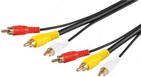 Composite Audio-Video-Anschlusskabel, 3x Cinch mit RG59-Videoleitung, 10 m - 3x Cinch-Stecker > 3x C