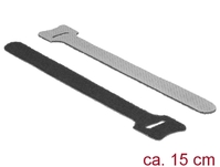 Klett-Kabelbinder L 150mm x B 12mm, 10 Stück, schwarz, Delock® [18686]