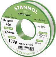 Stannol Kristall 600 Fairtin Forrasztóón, ólommentes Ólommentes Sn99,3Cu0,7 REL0 100 g 1 mm