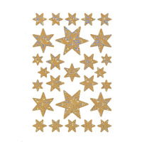Stickers étoiles irisées, synth., argent 1 feuille
