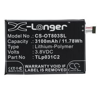 Battery 11.78Wh Li-ion 3.8V 3100mAh for Orange Mobile 11.78Wh Li-ion 3.8V 3100mAh TLP031C1, TLP031C2 Handy-Batterien