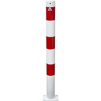 Poste barrera, Ø 76 mm, blanco y rojo