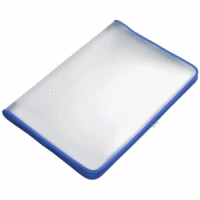 Reißverschluss-Tasche A3 PP farblos transluzent Zip blau