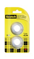Scotch® doppelseitiges Klebeband, Nachfüllpackung, 2 Rollen, 12 mm x 6,3 m